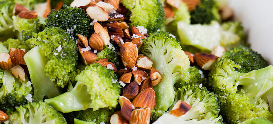 Broccoli with toasted almonds and sea salt