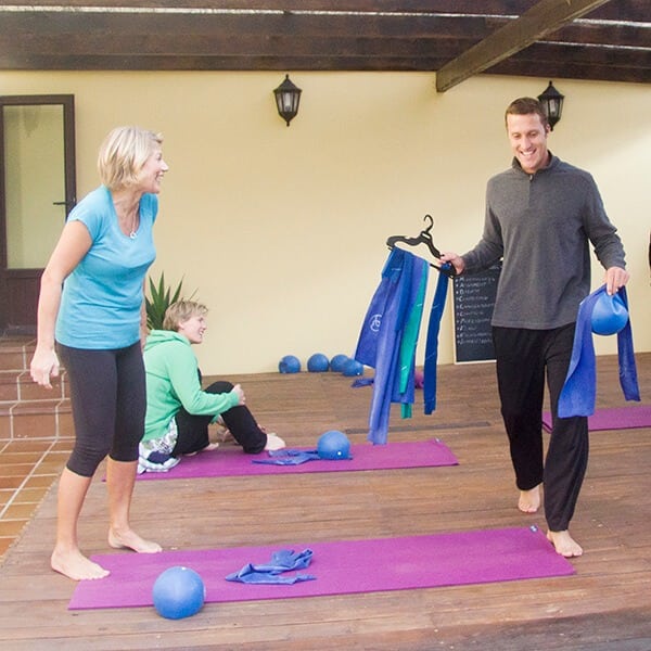 Pilates bands and balls class